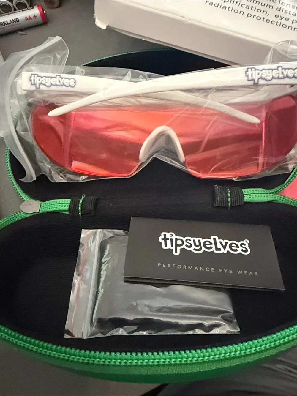 Tipsy Elves White Frame Sunglasses with Orange-Red Mirrored Lens